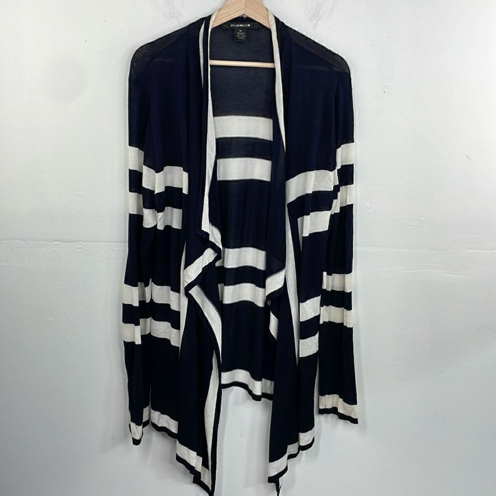 89th & Madison Waterfall Knit Cardigan Striped Size XL